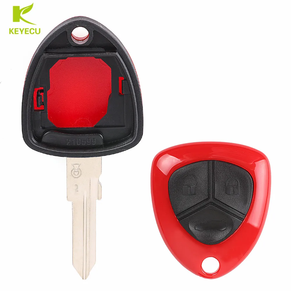 KEYECU New Replacement Remote Key Shell Case Fob 1 /3 Butttn for Ferrari F430 Uncut Blade Without Logo