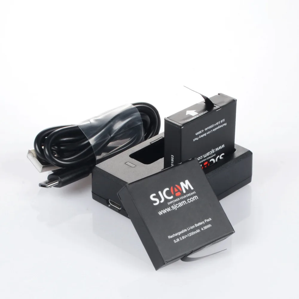 Original SJCAM SJ8 Series Accessories Dual Charger + 4 pcs 1200mAh Li-ion Battery For SJ8 Pro / SJ8 Plus / SJ8 Air Action Camera