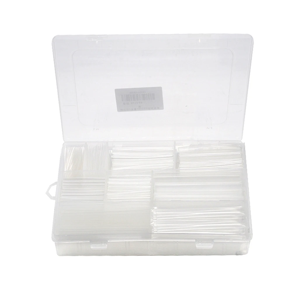 385 pcs/lot Transparent Color 9 Sizes Assorted 2:1 Flame-retardant Boxed Heat Shrink Tubing Kit