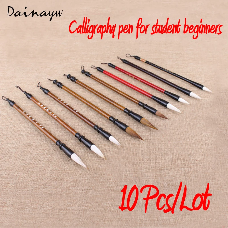 

10Pcs/Lot Painting Brush Set Hook Line Pen Traditional Calligraphy Brushes Painting Tool Weasel Hair Watercolor Paint Brushes