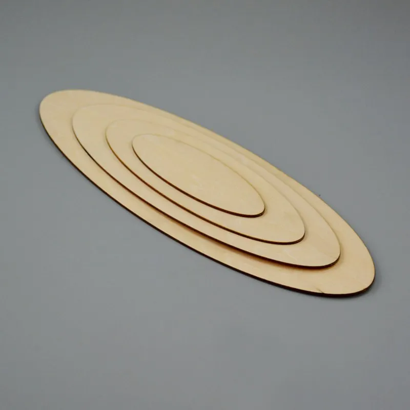 Blank Unfinished Wooden Oval Crafts Supplies, Laser Cut Rustic Wood, Wedding Rings, Ornaments, 10-300mm