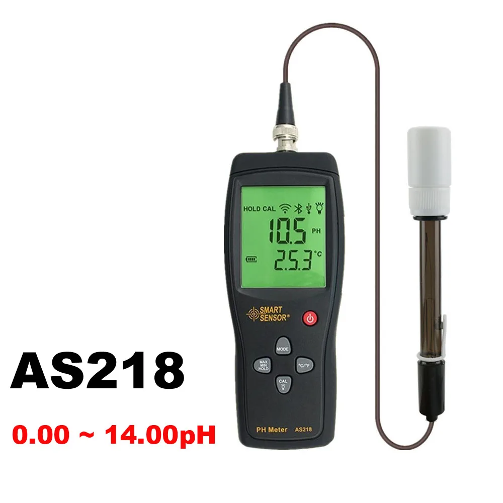 

digital PH meter Soil ph Meter PH tester Smart Sensor AS218 0.00~14.00pH Moisture measuring instrument Water PH acidity meter