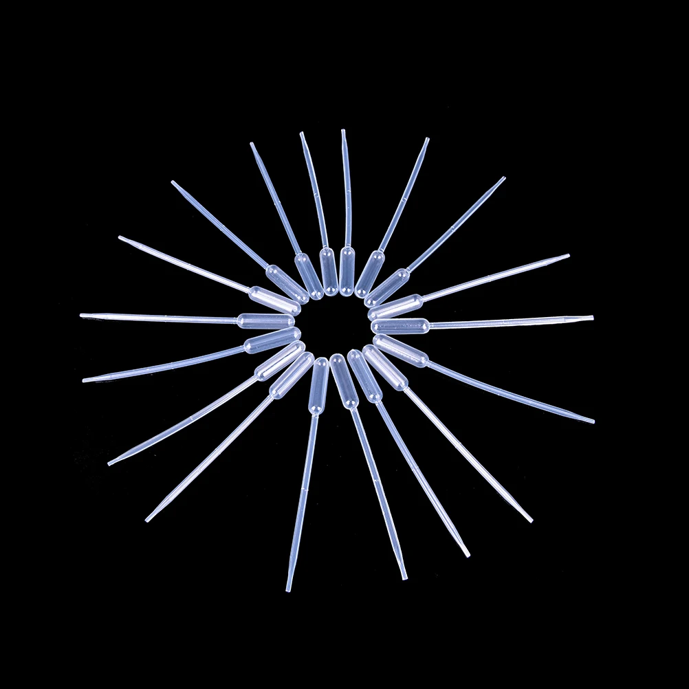 100PCS 0.2/0.5/1/2/3ML Transparent Pipettes Disposable Safe Plastic Eye Dropper Transfer Graduated Pipettes for Lab Experiment