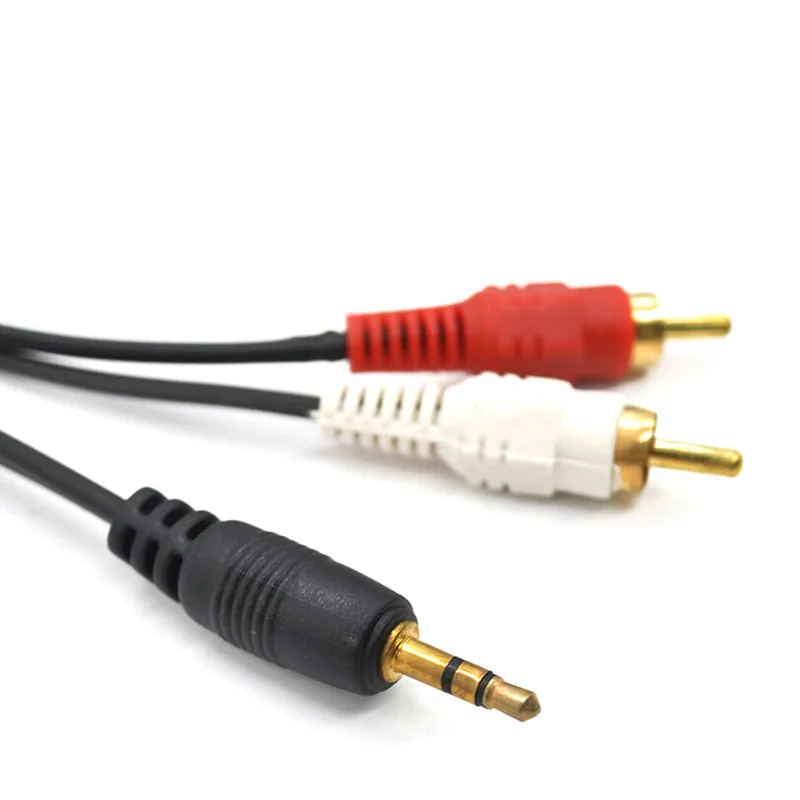 3.5mm Male Jack to AV 2 RCA Male Stereo Music Audio Cable Cord AUX for Mp3 Pod Phone TV Sound Speakers 1.5M/3M/5M/10M