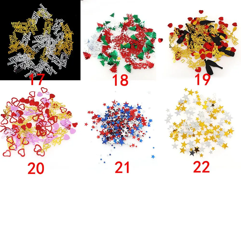 15g Mix Größe Mix Farbe Weihnachten Schneeflocke Baum Santa Claus Konfetti Alufolie Pailletten Weihnachts geschenk Tisch dekoration – Detail 2