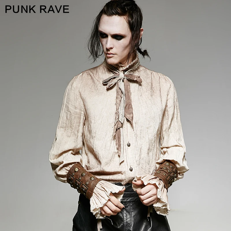 One คู่ Punk Rave Steampunk Gothic Pu หนังแฟชั่นชุดเกราะสายรัดข้อมืออุ่นคอสเพลย์ S200