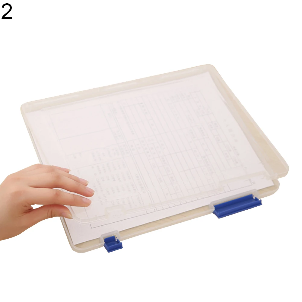 Transparent Storage Box Clear Plastic Document Paper Filling Case A4 File Box