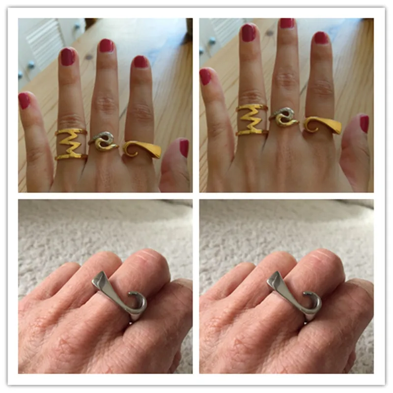 Gold Color Stainless Steel Simple OL Female Ring New Arrivals Fashion anillos Moon Hook Jewelry Ring For Women Finger Rings