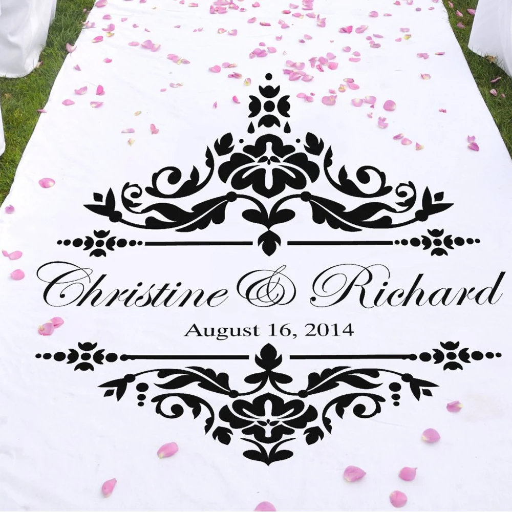 

Personalized Vinyl Sticker For Aisle Runners, Table Runners Or Signs Wedding Runner Decals Waterproof Self-adhesive WD36