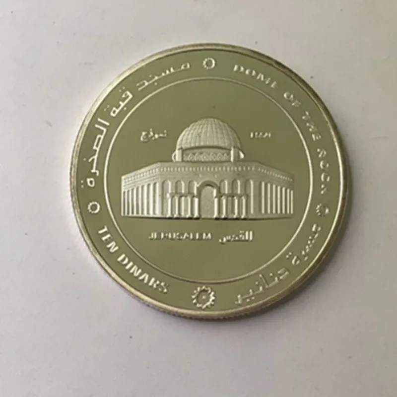 5 pcs The Dome of the rock badge Jerusalem silver plated Palestine Dinars 40 mm souvenir decoration coin