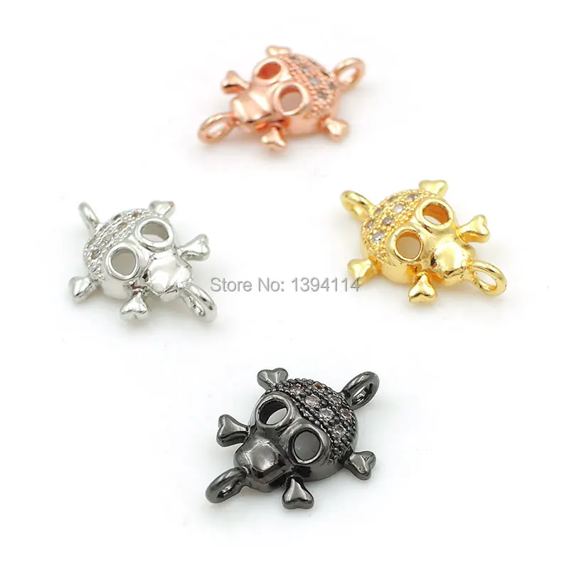 

14*10*3mm Micro Pave Clear CZ Danger Sign Connector Fit For Women As DIY Bracelets Accessory