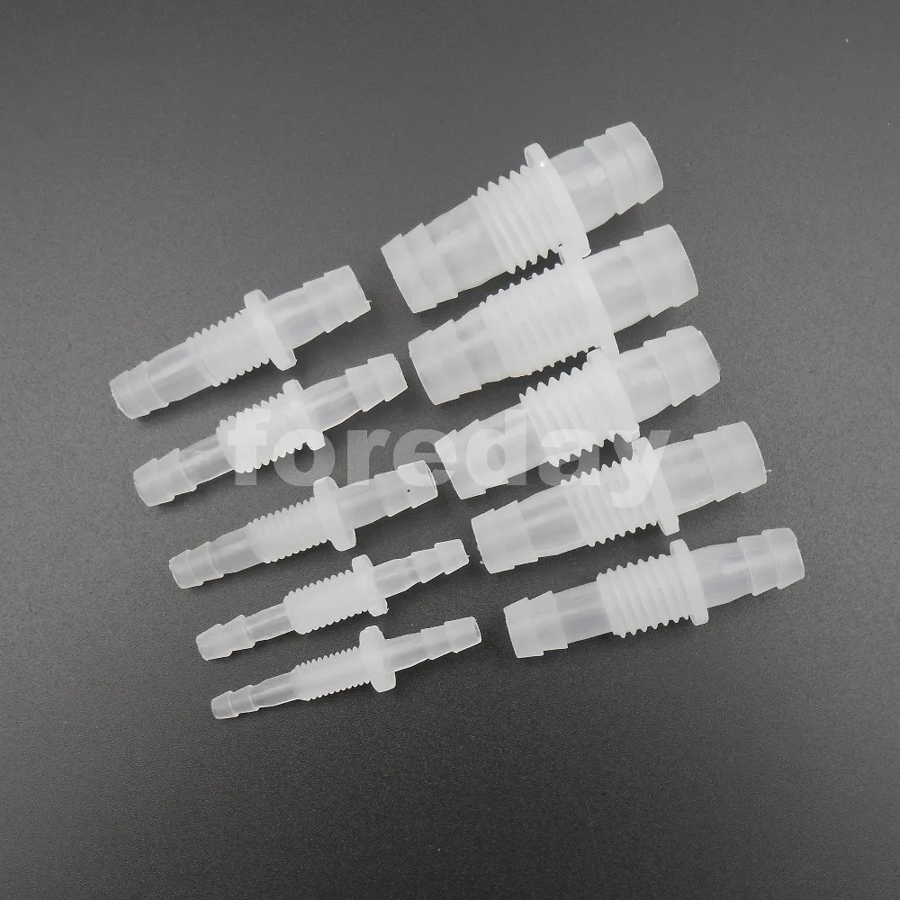 

100PCS Through-plate joint Plastic over-plate PP threaded two-way joints 3MM 4MM 5MM 6MM 7MM 8MM 9MM 10MM 11MM 12MM *FD800-809