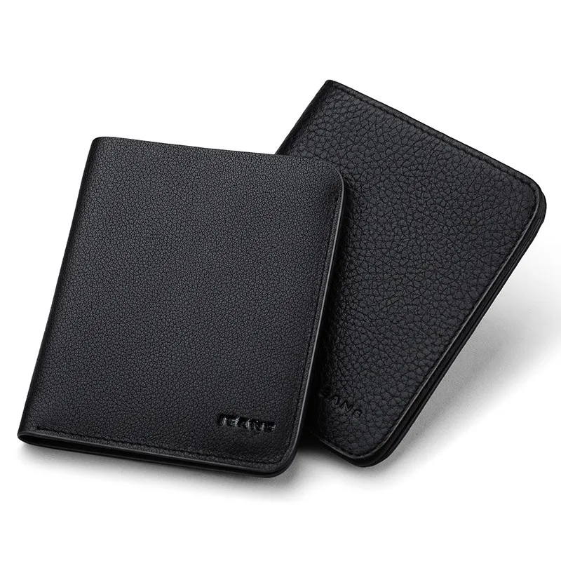 Genuine Leather Men's  Wallet Mini Wallet Short Pack Driver's License Card