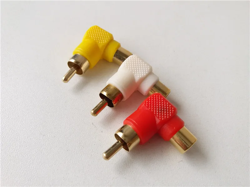 

10pcs Gold-plated RCA male to female converter head bent 90 degrees curved lotus male to female adapter convert Lotus head