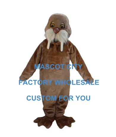 

Best Price Light Brown Walrus Mascot Costume Lovely Sea Animals Mascotte Outfit Suit Fancy Dress Party Carnival SW695