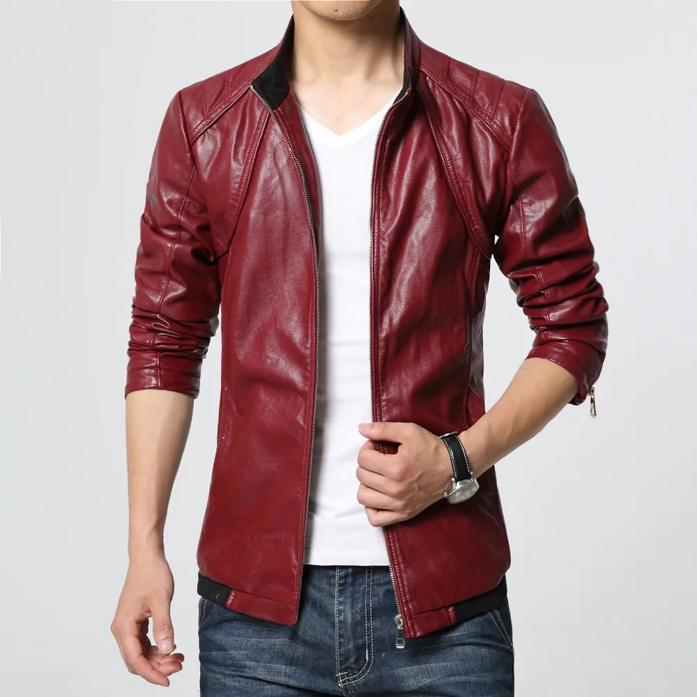 

2021 new arrive brand motorcycle leather jackets men ,men's leather jacket, jaqueta de couro masculina, red leather jackets 6XL