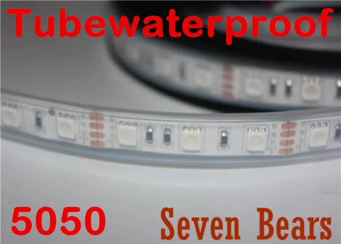 

IP67 Tube Waterproof 5m/lot led strip tape 5050 RGB Waterproof 300,DC 12V RGB/White/Warm white Strip Light 5M