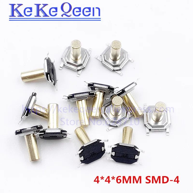 1000PCS 4x4x6mm Push Button Switch Copper H=6mm 4*4*6mm 4*4*6.0mm SMD Micro Switch Tact Switch NEW 4x4x6mm 5.2x5.2x6.0mm