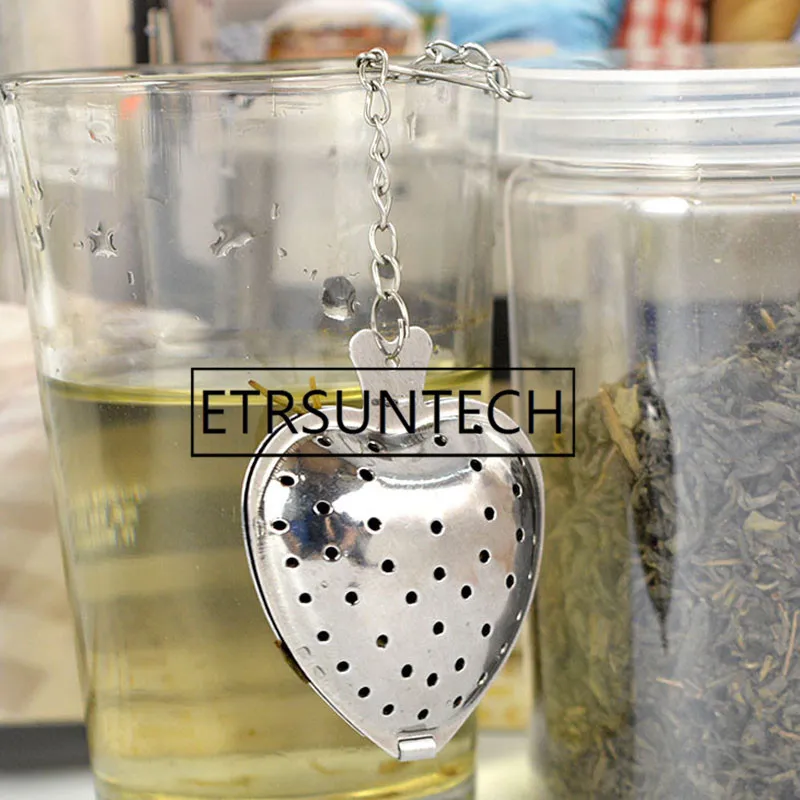 

300pcs Stainless Steel Heart Shape Tea Strainer Infuser Filter Loose Leaf Tea Tools Accessories