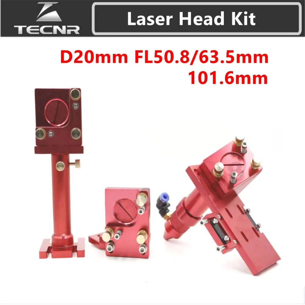 TECNR CO2 laser head set integrative focus lens and fixture laser mirror mount for laser engraving machine three color