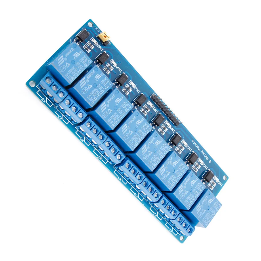 8 channel relay module with optical coupling isolation PLC control panel 5v optional low level trigger SRD-05VDC-SL-C