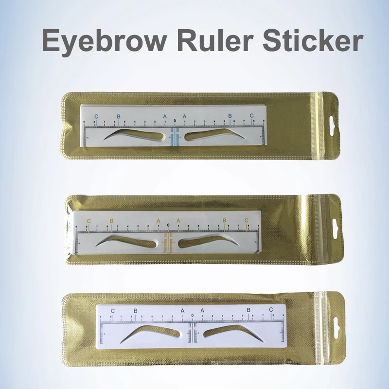 25pcs Airbrush Eyebrow Sticker Microblading Eyebrow Stencil Brow Ruler Sticker Shaping Measuring Tools PMU Accessories Supplies