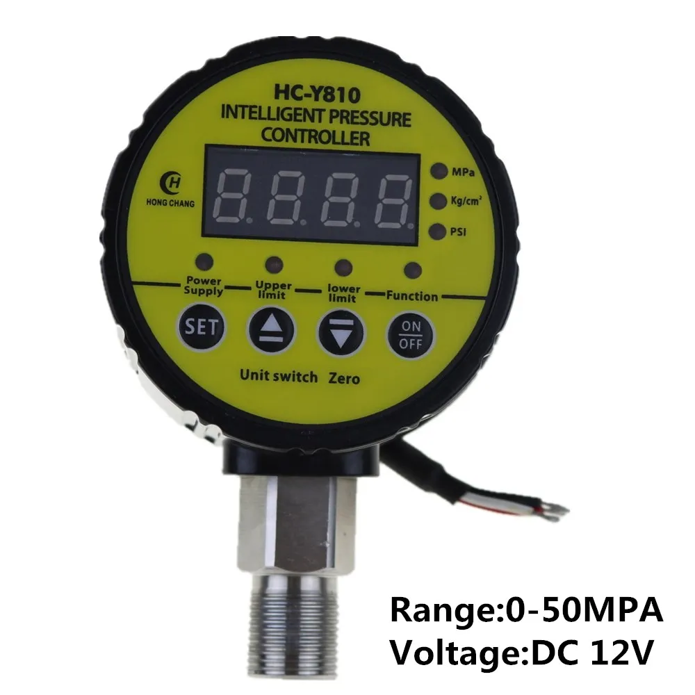 

DC 12V 0-50Mpa Air Compressor Pressure Switch Digital Pressure Gauge Relay output