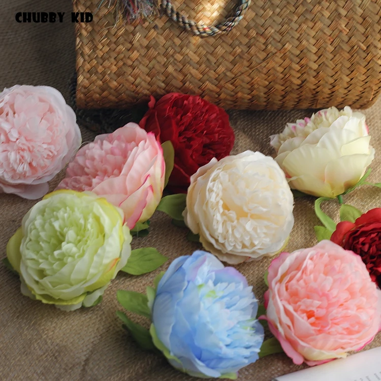 

50pcs ! wholesale nice artificial silk flower peony heads fake 9cm large peony petals wedding decorative flowers DIY wall Floral