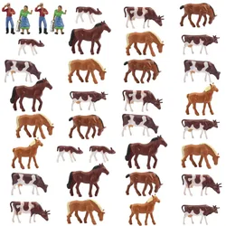 Evemodel-animais de fazenda figuras, figuras modelo, vaca, cavalos, ho escala 1:87, 36pcs, an8706