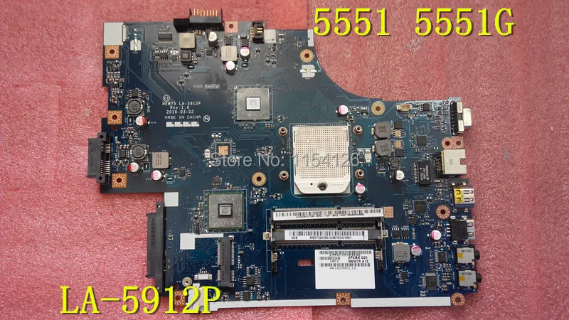 

Original FOR ACER 5551 5551G Motherboard LA-5912P MBPTQ02001 MB. PTQ02.001 100% Tested OK