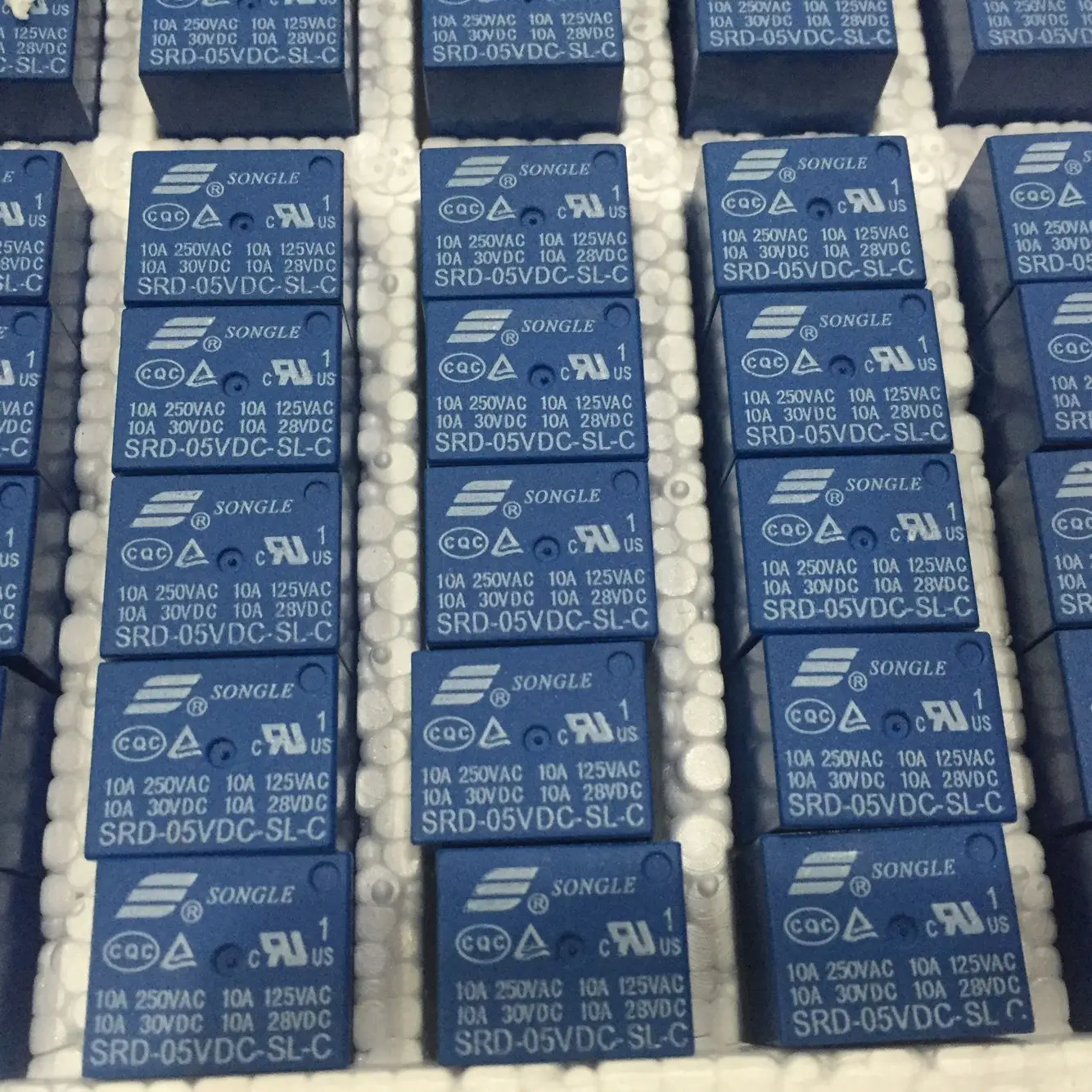 100% New Original 50 PCS/lot 5V DC SONGLE Power Relay SRD-5VDC-SL-C SRD-5V-SL-C PCB Type In stock