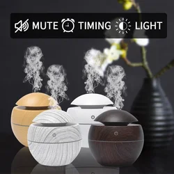 Mini humidificateur d'air à ultrasons USB, diffuseur d'arômes, bois Mars 7, lumière LED, diffuseur d'huiles essentielles électrique pour l'aromathérapie à la maison