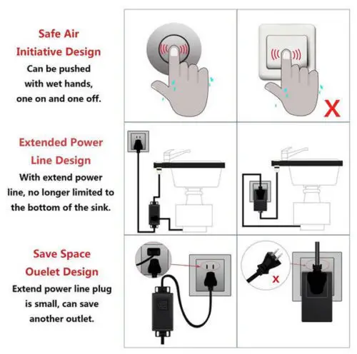 110V ~ 230VAC 13A SOCKET AIR SWITCH FOR SPA/WASTE/GARBAGE DISPOSAL (INSINKERATOR) NEW