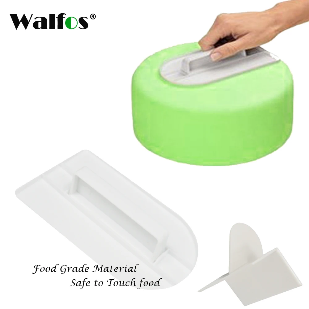 WALFOS Food Grade Cake Smoother Polisher Tools Cake Decorating Smoother Fondant Sugarcraft Cake Spatulas DIY Baking Tools