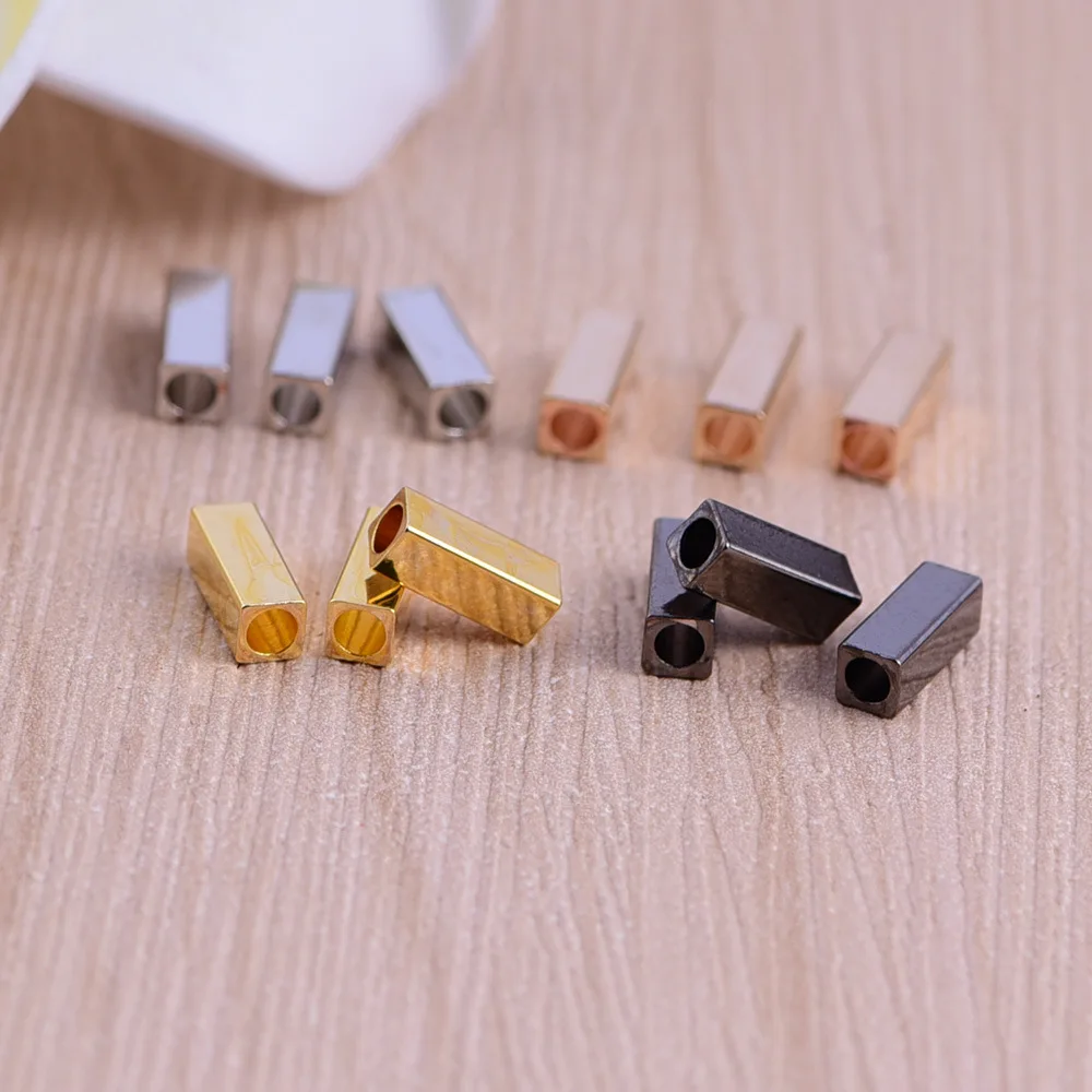 

50Pcs Silver/Gold Color Copper Tube Spacer Beads Fit European Charms Bracelets Jewelry Diy Findings 8x3mm