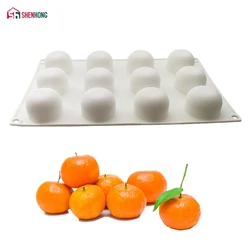SHENHONG 12 Holes Orange Dessert Silicone Cake Mold For Baking Fondant Mould Fruit Mousse Pan Bakeware Chocolates Moule Pastry