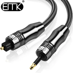 EMK 디지털 사운드 토스링크-미니 토스링크 케이블, SPDIF 광 케이블 3.5-광 오디오 케이블 어댑터, 3.5mm, 1m, 10m