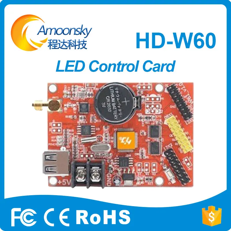 HD2016 HD-W60ใหม่ Wifi จอแสดงผล Led Controller Huidu Led ระบบควบคุมเปรียบเทียบกับ Linsn Novastar