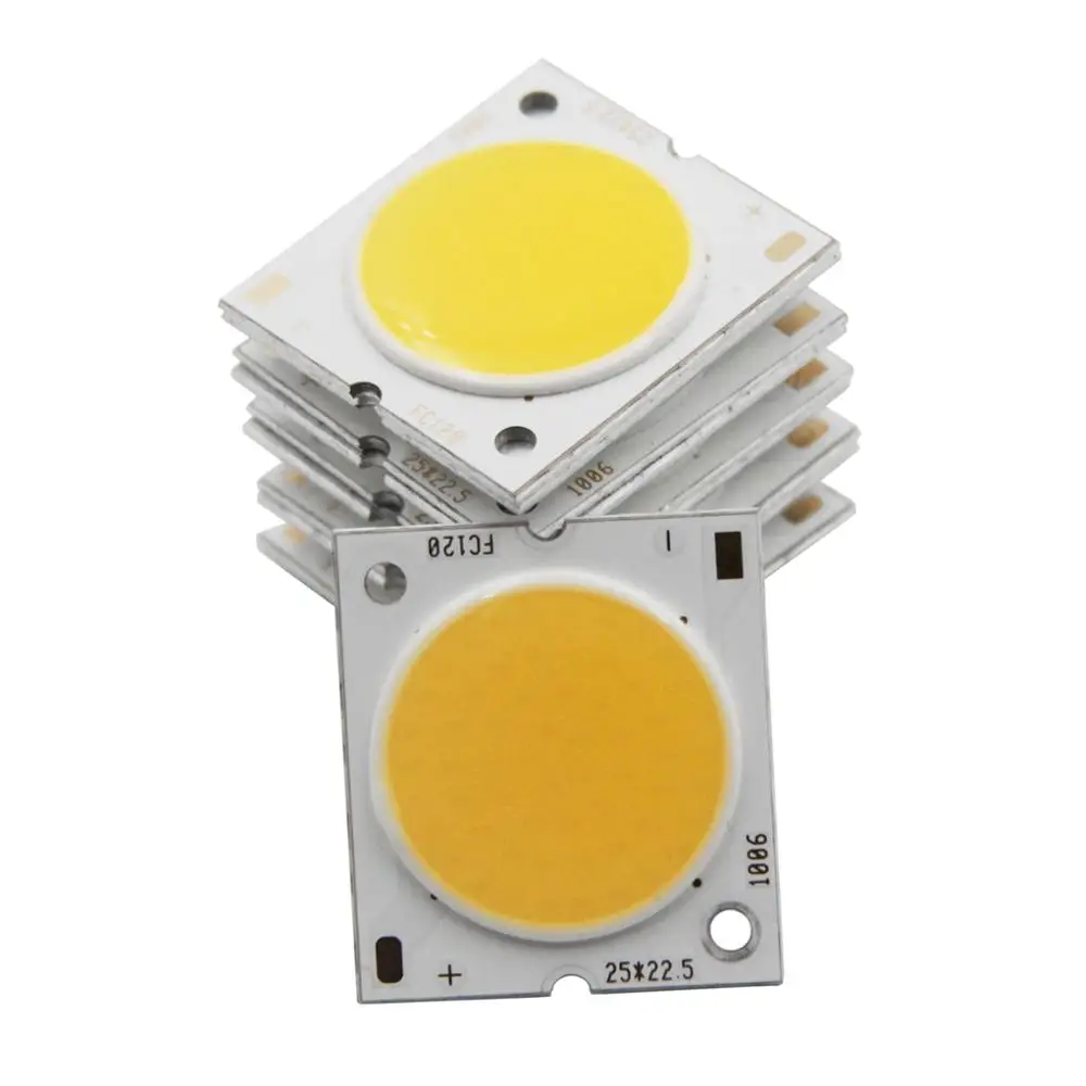 manufacturer 25x22.5mm Square Aluminum Board LED COB Strip High lumen chip Light Source Module 10W 15W 20W 30W COB for bulb lamp