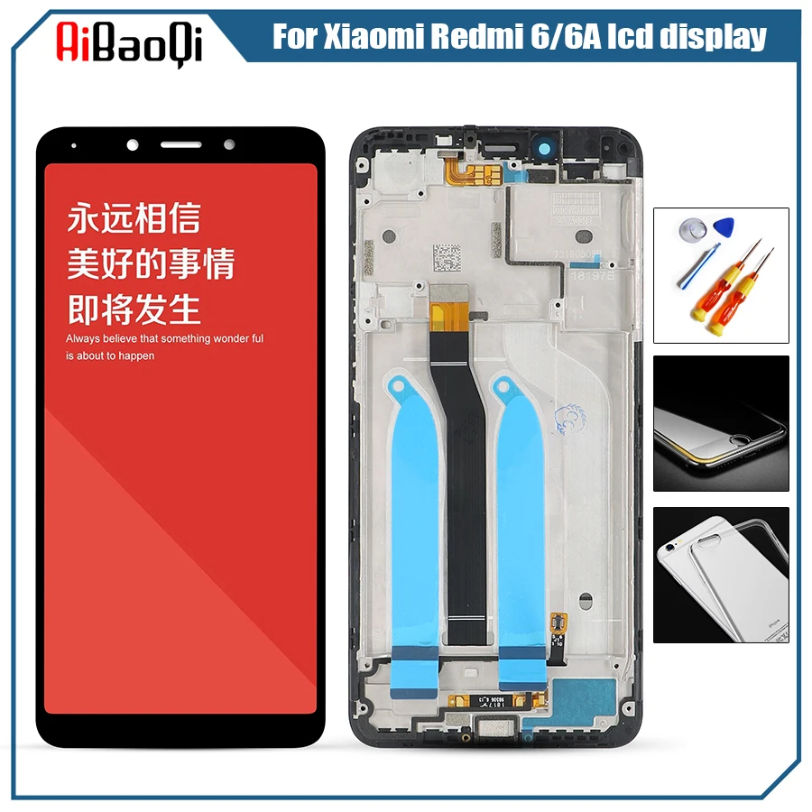 

For 5.45" Xiaomi Redmi 6A LCD Display Touch Screen Digitizer Assembly With Frame Xiaomi Redmi 6 LCD Replacement Parts