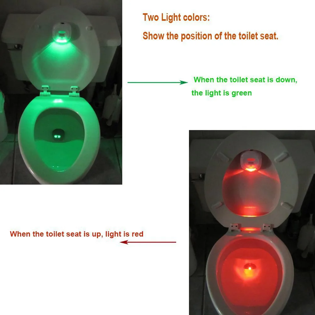 Lighting Toilet Light wc Led Night Light smart Human Motion Sensor Backlight For Toilet Bowl Bathroom For 2xAA Battery