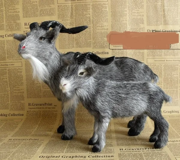 simulation gray sheep furs goat model,polyethylene resin handicraft, home decoration gift a2463