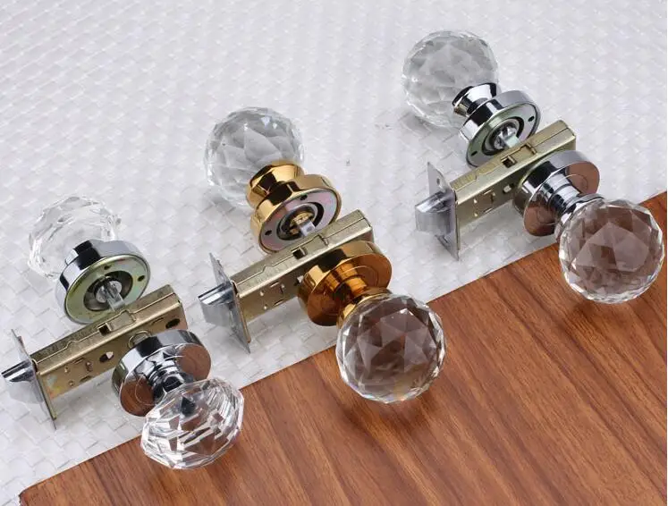 

Solid double sided crystal handle hidden dark locks Crystal invisible door lock/ Diameter of crystal knob: 60mm