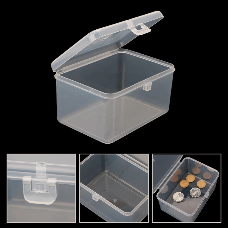 Small Transparent Storage Box Cards Chip Hardware Case Holder Jewelry Organizer Electronic Components Accessories Tool Container