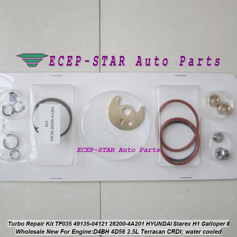 

Ремкомплект турбокомпрессора TD04 49135-04121 28200-4A201 для HYUNDAI Starex H1 H200 Galloper Terracan D4BH 4D56 2.5L