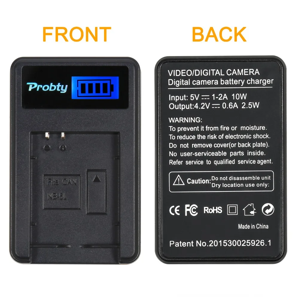 Probty 1個NB-5L nb 5L NB5Lバッテリー + 液晶usb充電canon S110 SX200 SX210 SX220 SX230はhs ixus 850 870 800 860 990 sd