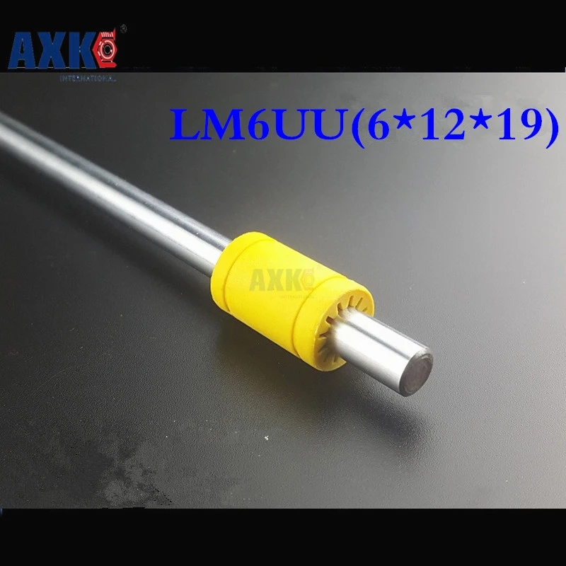 10PCS 2025 Linear Rail Axk CNC Router Parts for 3D Printer Solid Polymer LM6UU Bearing 6mm Shaft Plastic ID 6mm LM6-S(6*12*19)