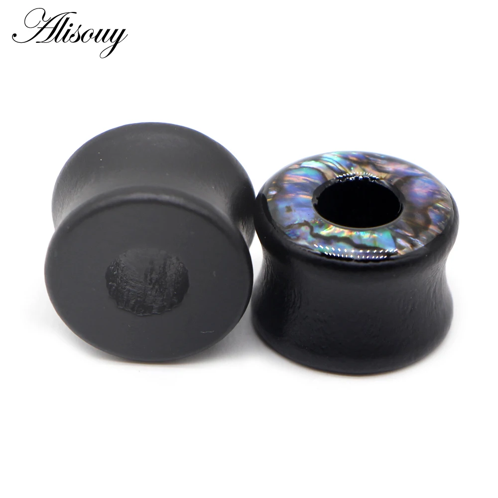 Alisouy 2PCS Ear Plugs Wood Flesh Tunnels Saddle Ear Gauges 8mm-30mm Solid Hollow Body Piercing Jewelry For Men Women Expanders - view 6