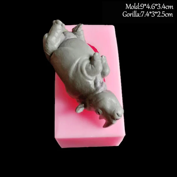 NEW Panda & Rhinoceros Mousse Silicone Soap Molds Ice Fondant Sugar Cake Decorating Plaster Candle Clay Expoxy Resin MouldsC376