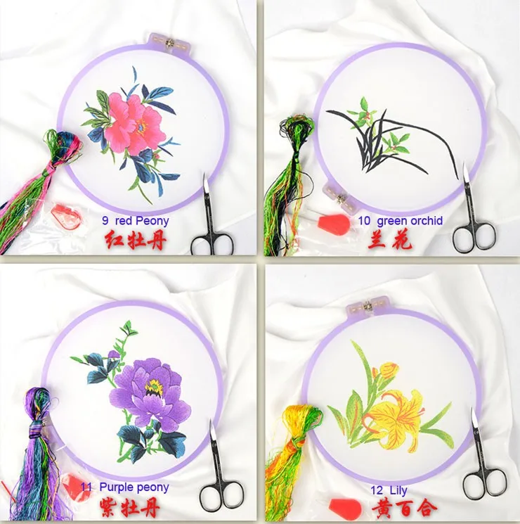 100% シルク糸刺繍キット/蘇州古典刺繍中国の伝統芸術の刺繍/クロス